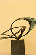 fotodocument bronzen beeld vlaggensteek